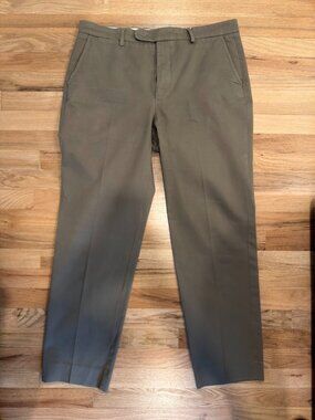 Spier & Mackay Men's Olive Khaki High Rise Chinos Contemporary Size 36
